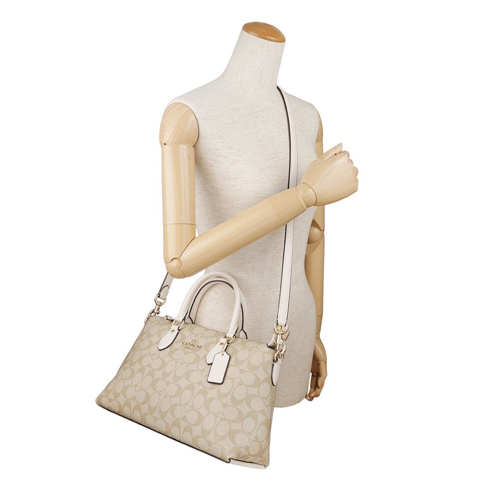 Coach Georgia Satchel Signature Canvas BUNDLED w/ Matching Wallet Handbag NWT